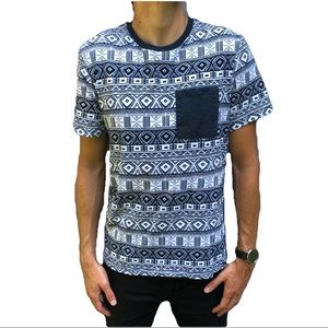 Aztec print pocket T-shirt